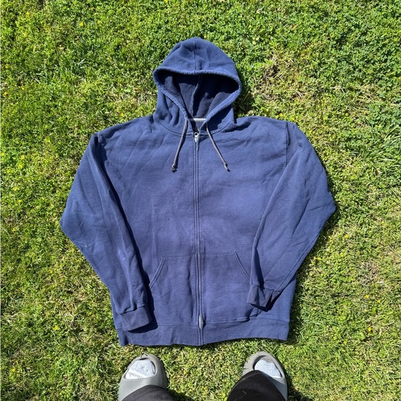 Y2K Fruit of the Loom Heavyweight Zip Up Hoodie - Picture 1 of 4